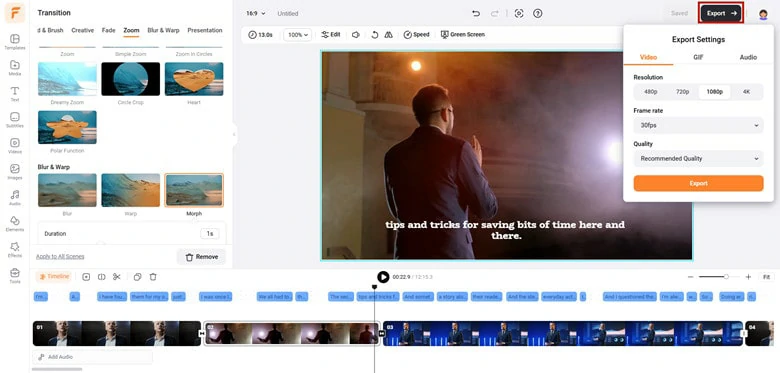 Convert VTT to MP4: Export the Converted Video as MP4