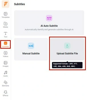 Convert VTT to MP4: Import VTT File to FlexClip