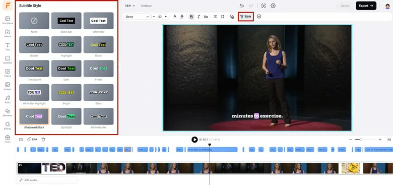 Choose from Various Subtitle Presets and Pick Your Favorite One to Apply