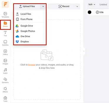 Upload Your MP4 File You'd Like to Add Subtitles to FlexClip
