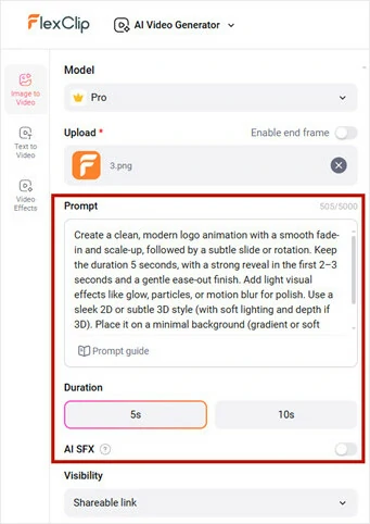 Enter a Prompt and Make Settings