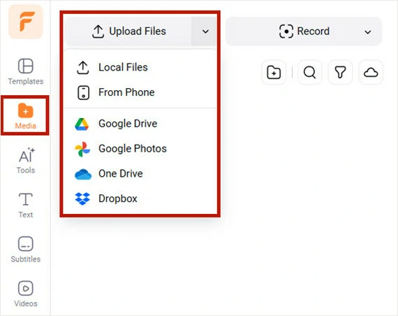 Upload the Desired Video to FlexClip