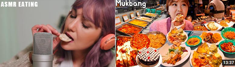 Differences between ASMR eating and Mukbang