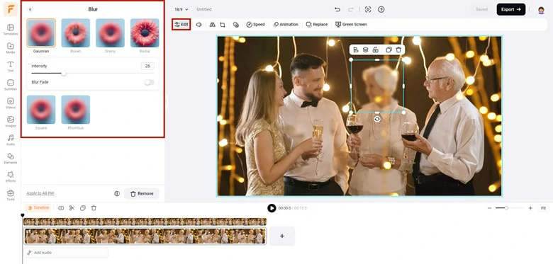 How to Blur Face Online: Blur the Video Overlay and Place it Above the Desired Area