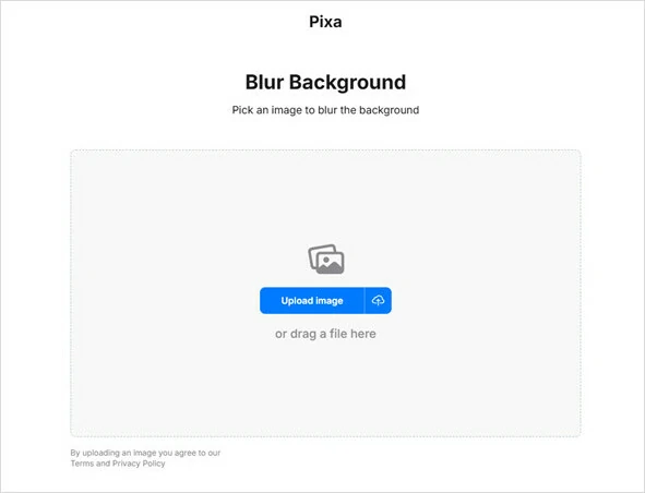 Open Pixa and Upload a Photo to Blur Background