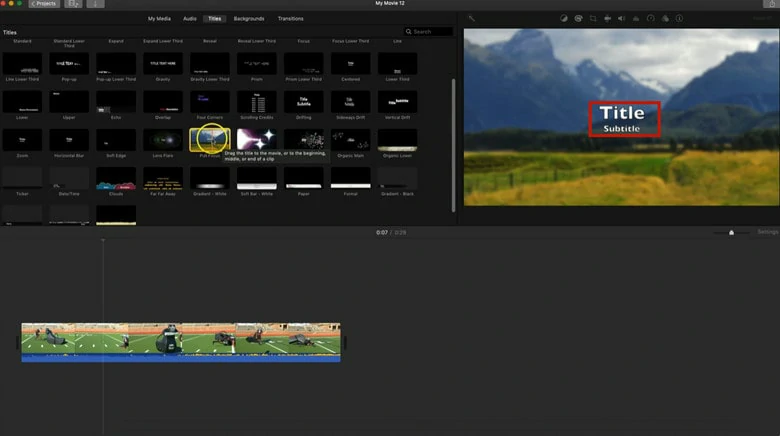 How to Blur Entire Video in iMovie: Apply the Pull Focus Title and Customize it