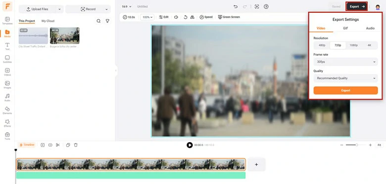 How to Blur Video Online: Export Your Edited Blurred Video from FlexClip