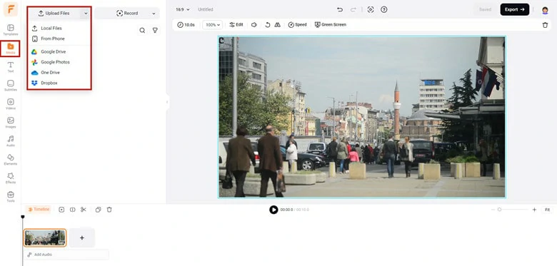 How to Blur Video Online: Upload the Video You Want to Blur to FlexClip