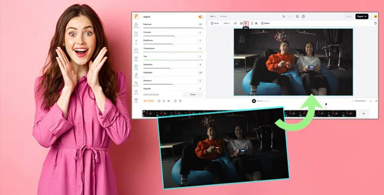 Effortlessly brighten a video by FlexClip online