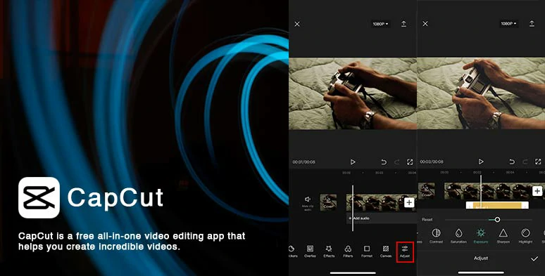 How to brighten a video on iPhone using CapCut