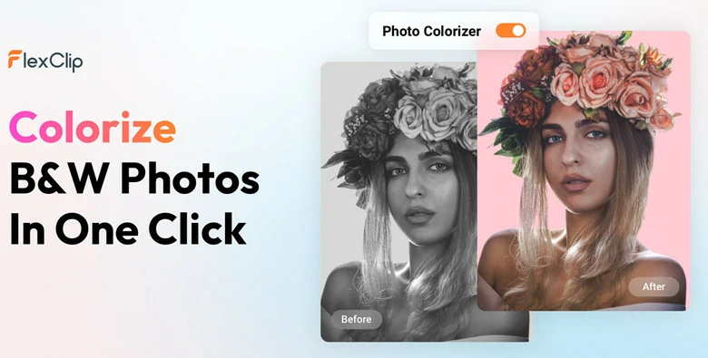 FlexClip's AI Photo Colorizer Online to Change B&W Photos into Colors