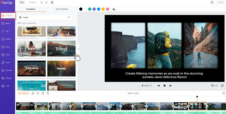 Use free and editable video templates to combine videos on iPhone