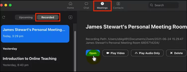 Find Zoom Recordings on the Desktop