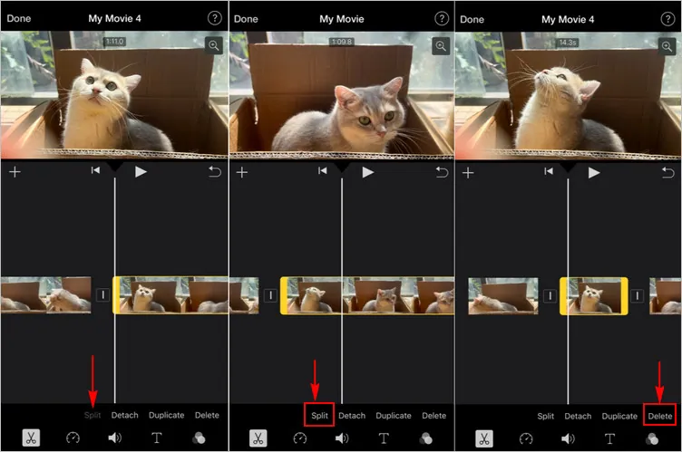 Cut the Middle of a Video on iPhone Using iMovie