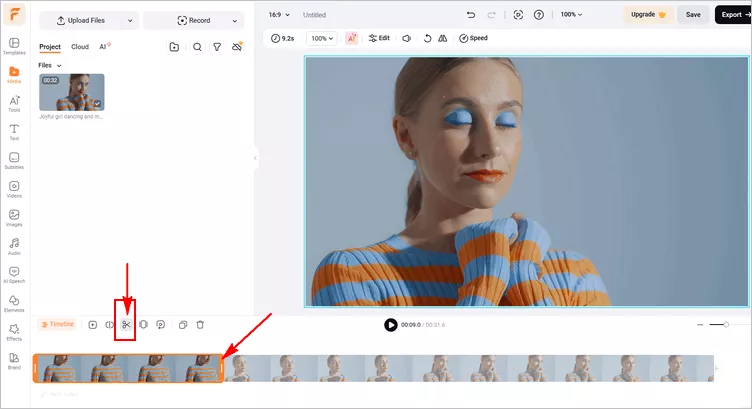 Cut Video in Middle Online with FlexClip - Trim