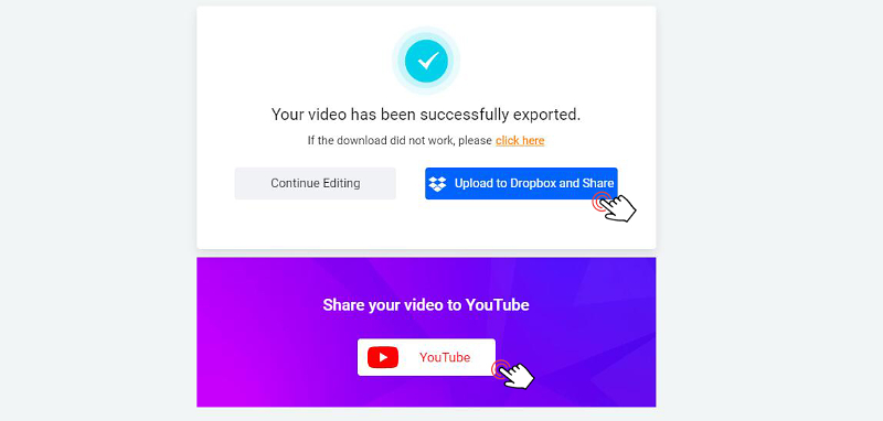 Share your downloaded videos to dropbox or YouTube channel