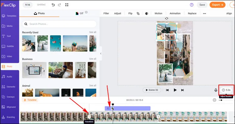 Make TikTok Photo Swipe Videos with FlexClip - Step 3