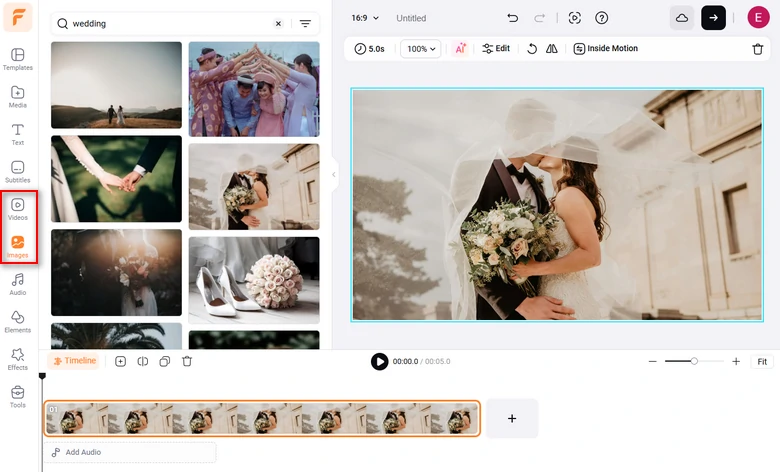 Use Media Resources in FlexClip Timeline