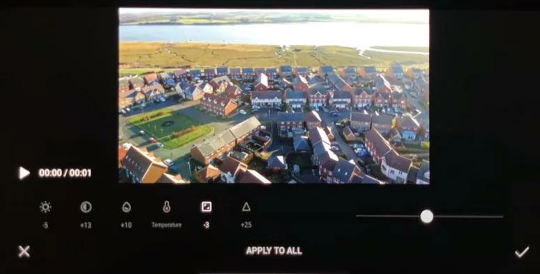 Adjust the tone of the drone footage