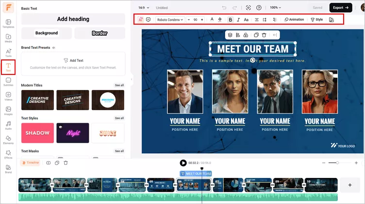 Edit Google Meet Recording - Edit Text