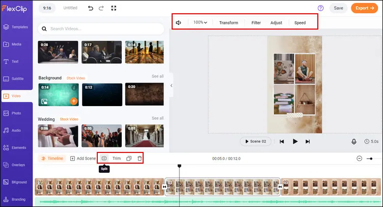 Edit Reels After Posting Online Using FlexClip - Adjust Video