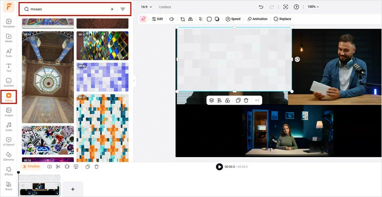 Add a mosaic over a Zoom video recording