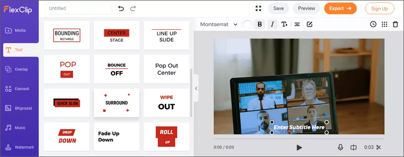 How to Edit a Zoom Recording with FlexClip - Add Text to Recording