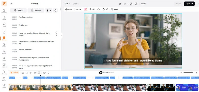 Proofread the auto-generated subtitles for Zoom recording and customize it style