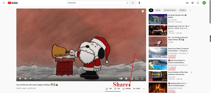 Embed YouTube video in Facebook on Desktop - Step 1