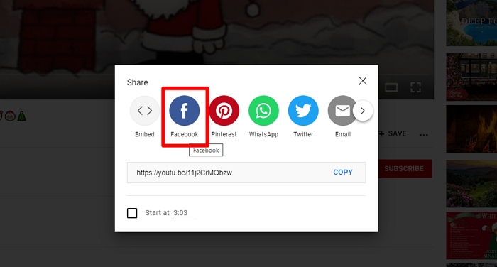 Embed YouTube video in Facebook on Desktop - Step 2