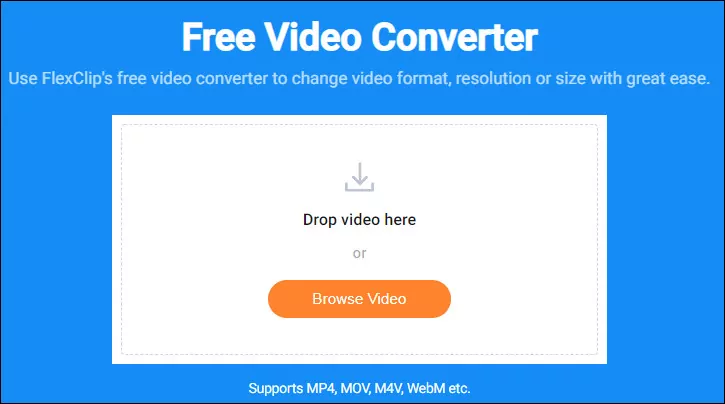Convert iMovie to MP4 within FlexClip - Step 1