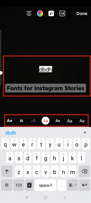 Change font Instagram story