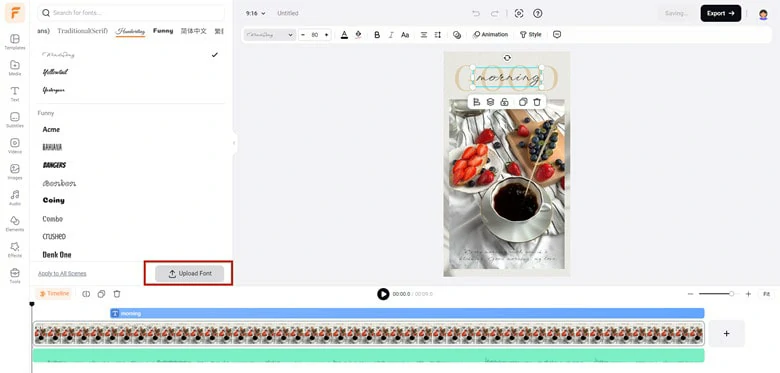 Get More Fonts for Instagram Story in FlexClip: Upload Custom Handwriting Font