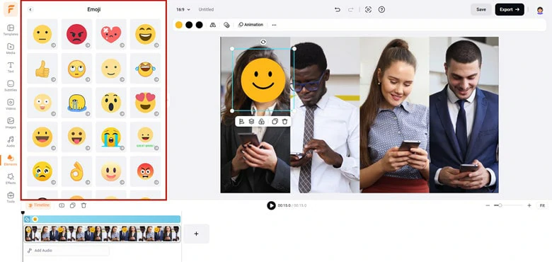 Select an Emoji for Covering Face in Video