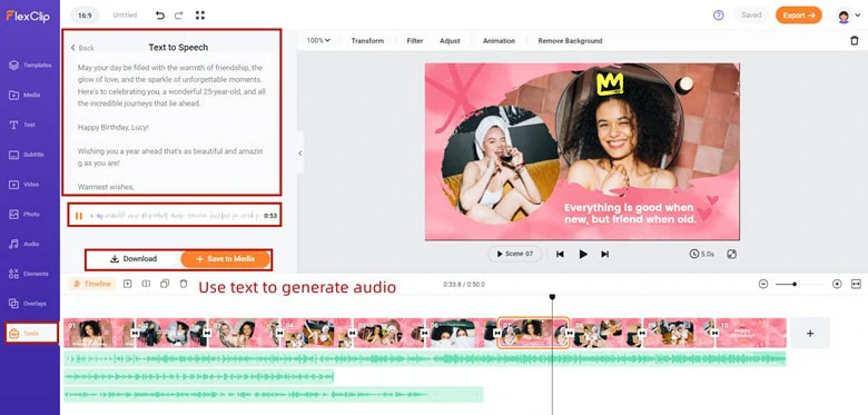 Use Text to Speech Tool to Generate Natural-sounding Audios