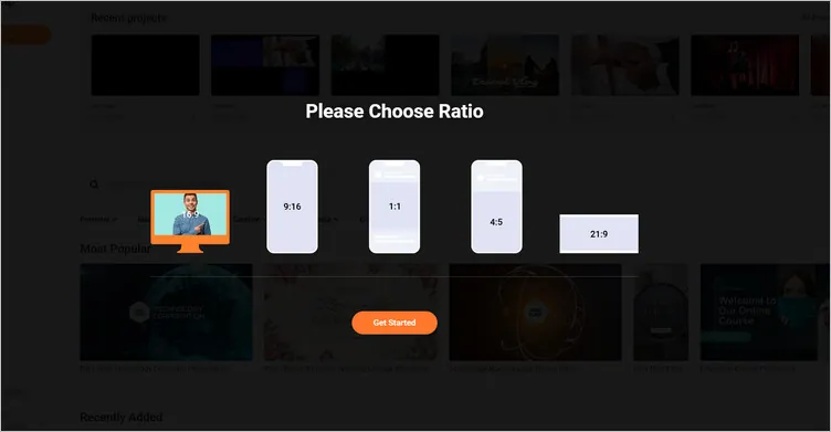 Choose the Video Ratio - FlexClip
