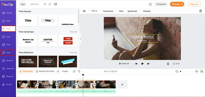 Tableau d’images: Créer une bande-annonce de livre avec FlexClip - Step 2