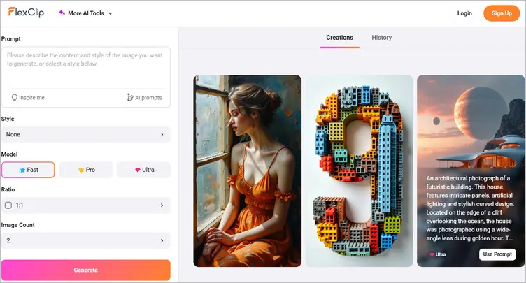 FlexClip's AI Image Generator for Book Trailer Creation