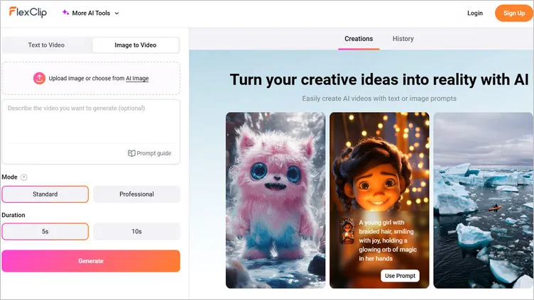 FlexClip's AI Video Generator for Book Trailer Creation