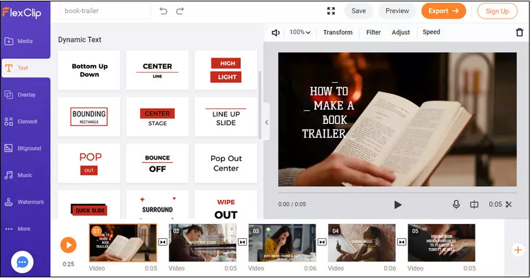Online Book Trailer Maker - FlexClip