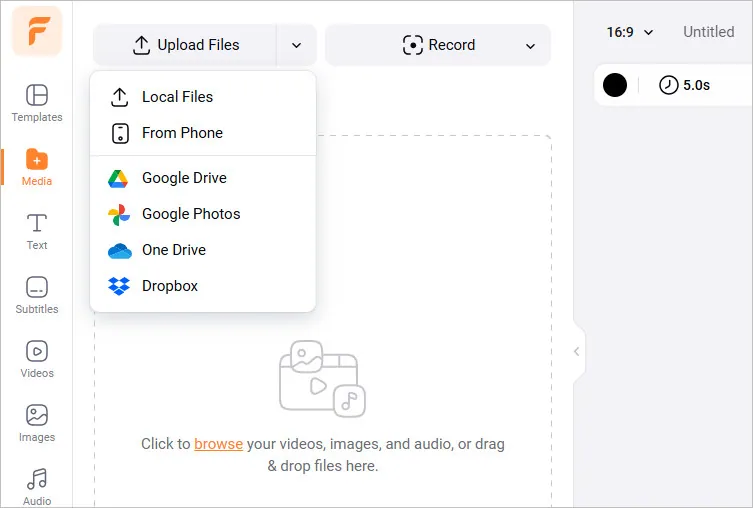 Make a Book Trailer with FlexClip - Upload Footage