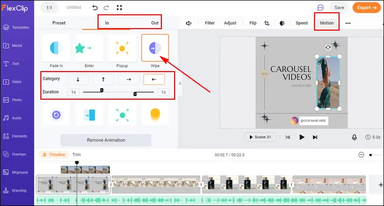 How to Make a Carousel Video - Add Motion