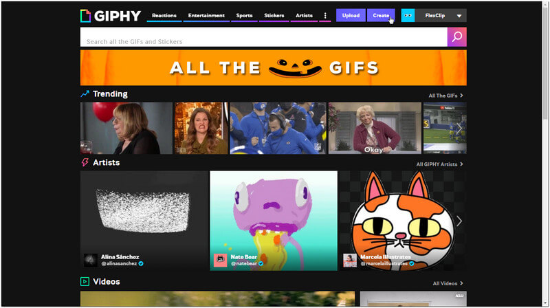 GIPHY makes an animated GIF from video/pictures.