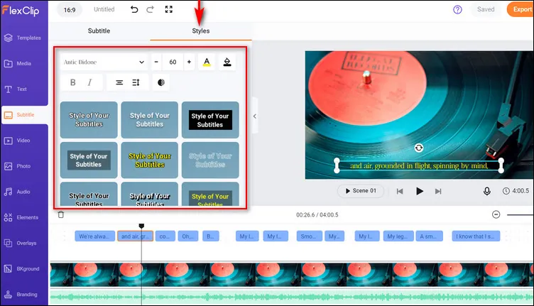 Add Lyric to iMovie Online: Edit the Lyric