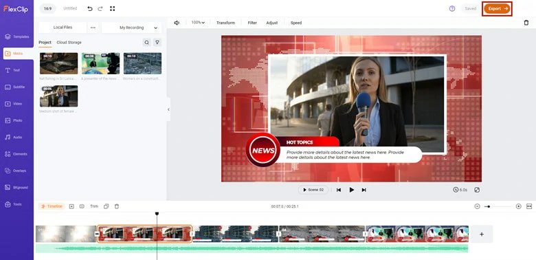 Preview and Export the News Report Video