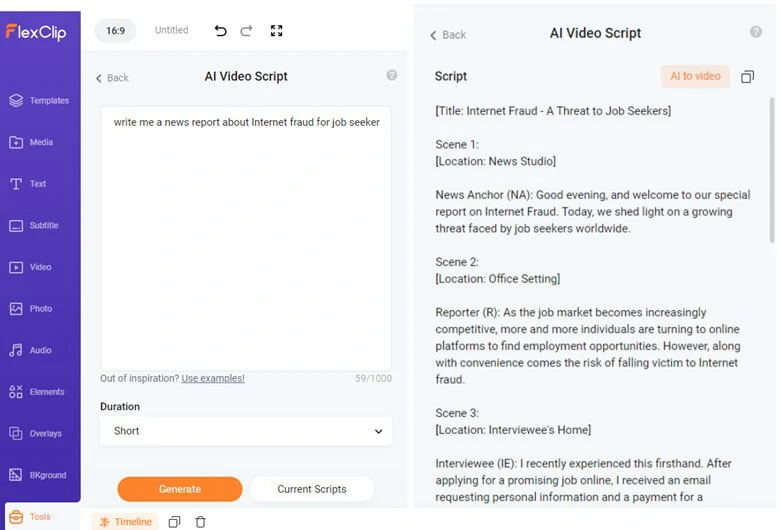 Use AI Video Script to Generate a Concise News