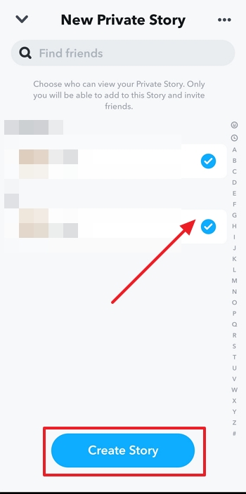 How to Make a Private Story on Snapchat - Step 3