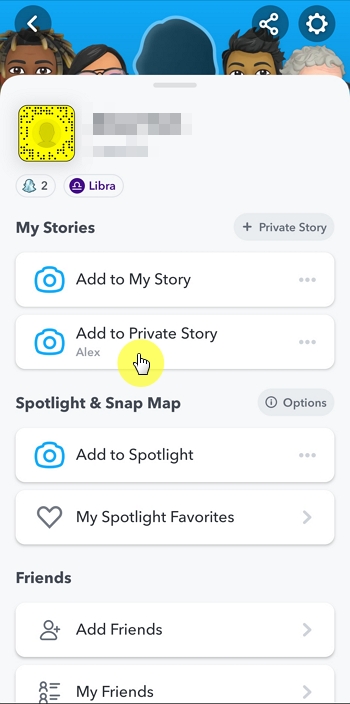 How to Make a Private Story on Snapchat - Step 4