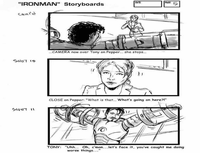 Storyboard from Iron Man