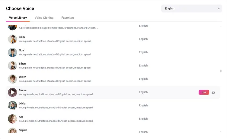 Create Your Custom Voice from Preset Voice Library - Select from Presets
